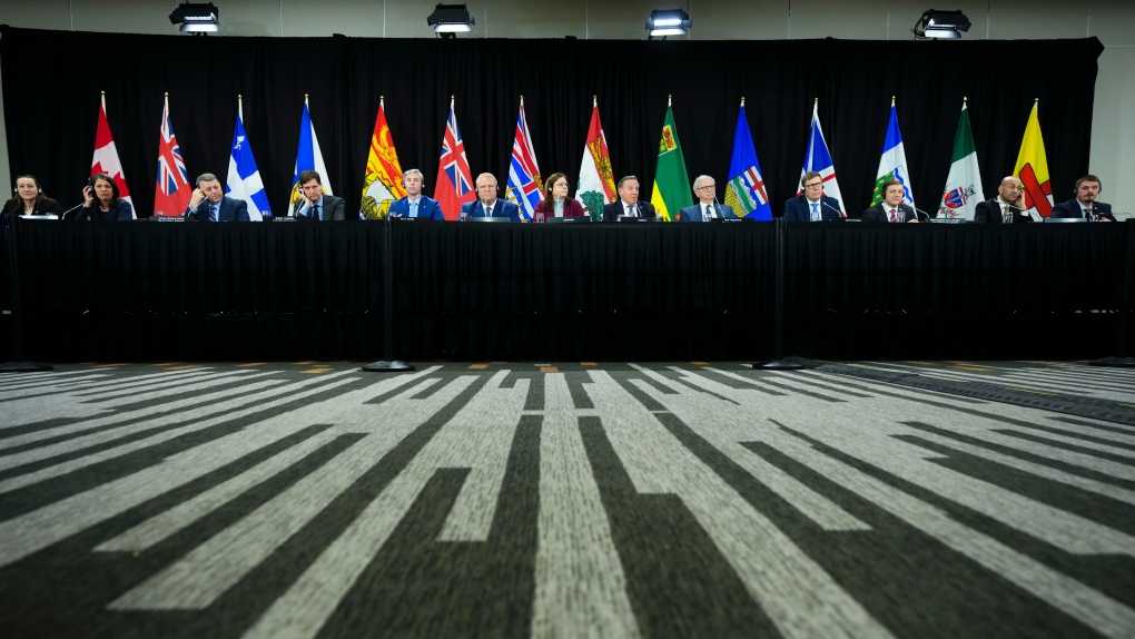 Canada's premiers hold a press conference following a meeting on health care in Ottawa on February 7, 2023. THE CANADIAN PRESS/Sean Kilpatrick