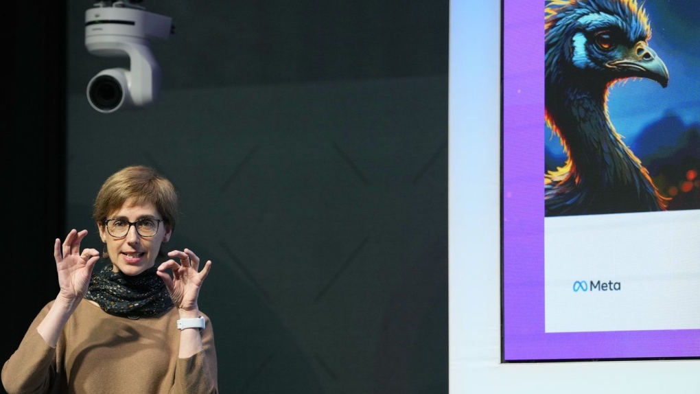 Joelle Pineau speaks at the Meta AI Day in London, April 9, 2024. THE CANADIAN PRESS/AP-Kirsty Wigglesworth