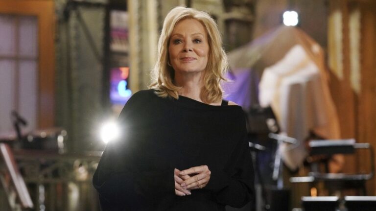 This image released by NBC shows Jean Smart during promos for "Saturday Night Live" on Tuesday, Sept. 24, 2024, at Studio 8H in New York. (Rosalind O'Connor/NBC via AP)