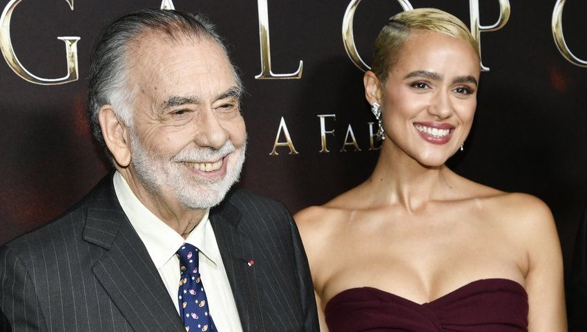 Francis Ford Coppola and Nathalie Emmanuel attend the premiere of "Megalopolis" on Monday, Sept. 23, 2024, at AMC Lincoln Square in New York. (Evan Agostini/Invision/AP)