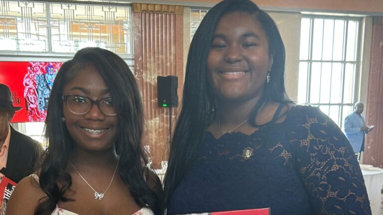 Ne'Kiya Jackson, left, and Calcea Johnson have published an academic paper detailing how they proved Pythagoras' theorem. (Courtesy Calcea Johnson via CNN Newsource)