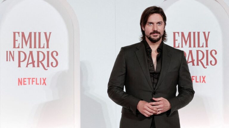 Lucas Bravo at the Italian premiere of Netflix's 'Emily In Paris' Season 4 in September. (Remo Casilli/Reuters via CNN Newsource)