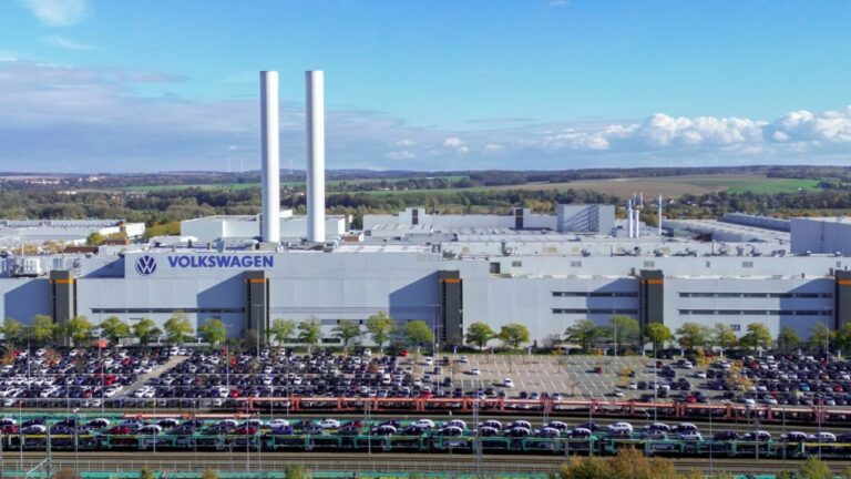A view of the Volkswagen plant in Zwickau, Germany, Oct. 28, 2024. (Hendrik Schmidt/dpa via AP)