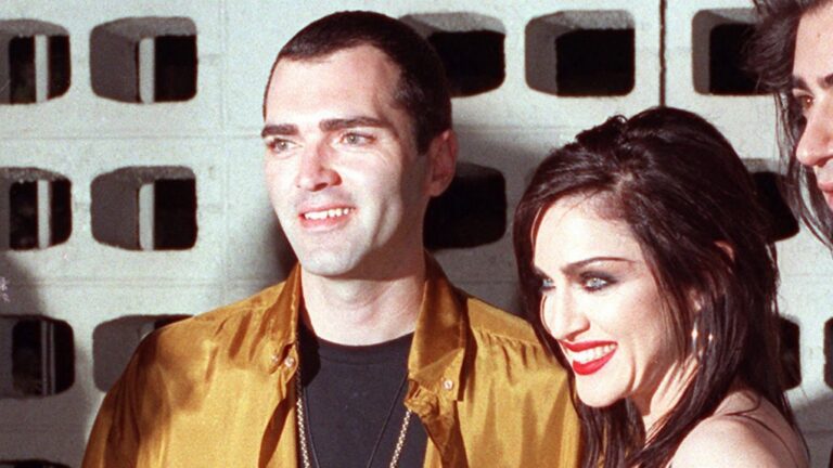 Madonna poses with her brother, Christopher Ciccone, following the premiere showing of Madonna's newest film, 'Truth or Dare,' May 7, 1991, in the Hollywood section of Los Angeles. (Julie Markes/The Canadian Press)