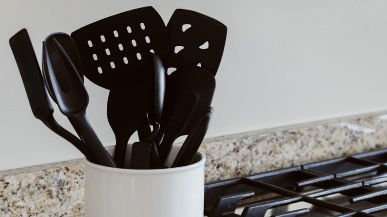 A study found black plastic kitchen utensils such as spatulas and slotted spoons were contaminated. (Grace Cary / Moment RF / Getty Images / File via CNN Newsource)