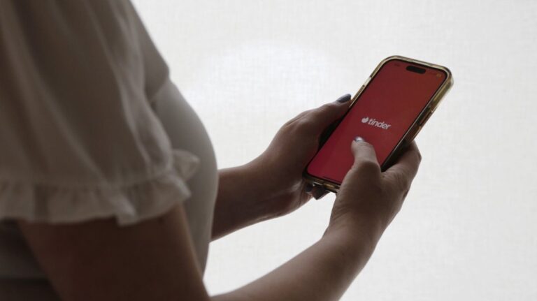 The dating app Tinder is shown on a smartphone on June 26, 2024, in New York. (AP Photo/Peter Morgan, File)