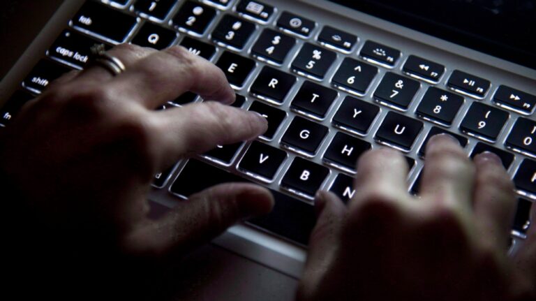 A woman uses her computer keyboard to type while surfing the internet. (Source: THE CANADIAN PRESS/Jonathan Hayward)