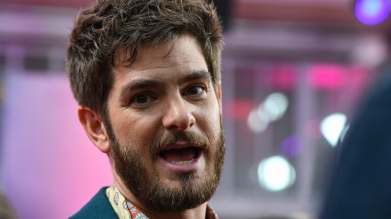 Andrew Garfield poses for photographers upon arrival at the premiere for the film 'We Live In Time' on Thursday, Oct. 17, 2024, in London. (Photo by Thomas Krych/Invision/AP)