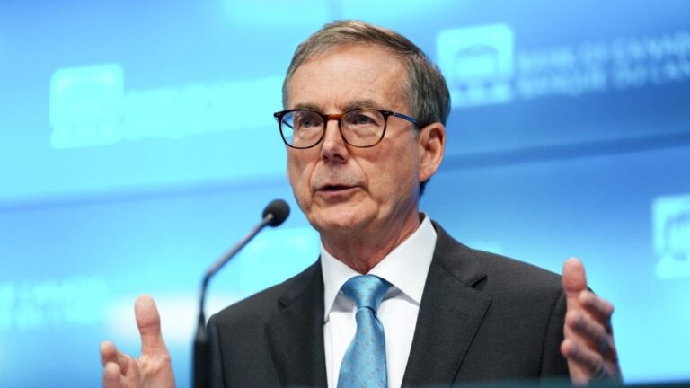 Bank of Canada Governor Tiff Macklem holds a press conference at the Bank of Canada in Ottawa on Wednesday, Oct. 23, 2024. Macklem says the world has become more prone to supply shocks, creating more upside risks to inflation. THE CANADIAN PRESS/Sean Kilpatrick