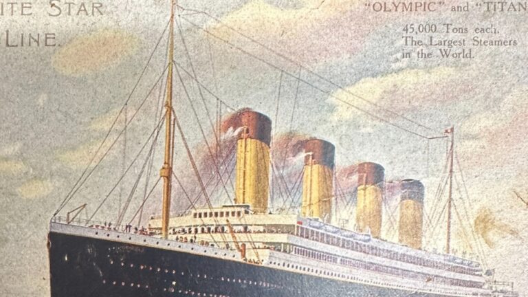 Une carte postale « poignante » d'un passager excité du Titanic mise aux enchères
