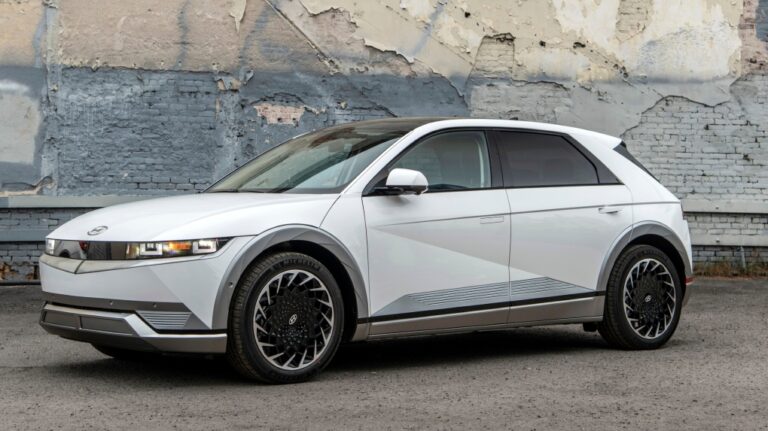 This photo provided by Hyundai shows the 2022 Ioniq 5. (Hyundai Motor America via AP)