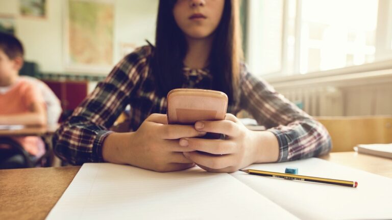 A student uses a smartphone in this file photo. (skynesher/E+/Getty Images via CNN Newsource)