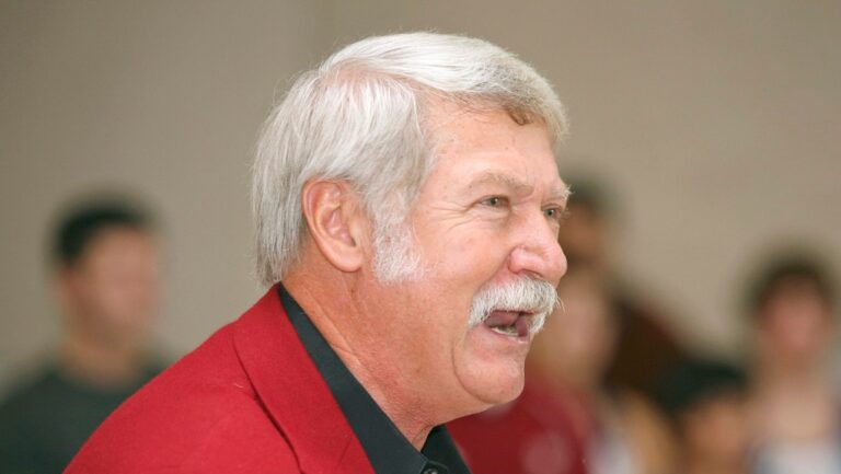 Women's gymnastics coach Bela Karolyi expresses his excitement over the announcement that Philadelphia will host the 2008 U.S. Olympic Team Trials in gymnastics, during a news conference in Philadelphia, in this Dec. 12, 2006 file photo. (Mark Stehle/AP Photo)
