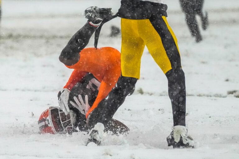 Chubb traverse la neige abondante pour un touché de 2 verges, donnant aux Browns une victoire 24-19 sur les Steelers