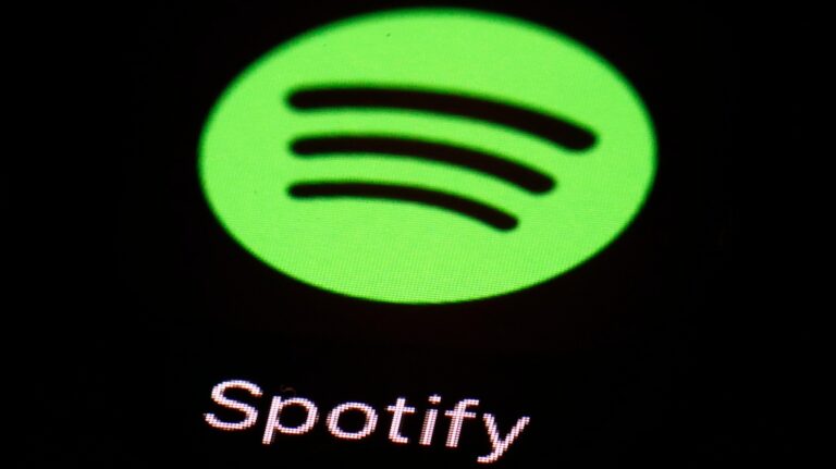 This March 20, 2018 file photo shows the Spotify app on an iPad in Baltimore. (AP Photo/Patrick Semansky, File)