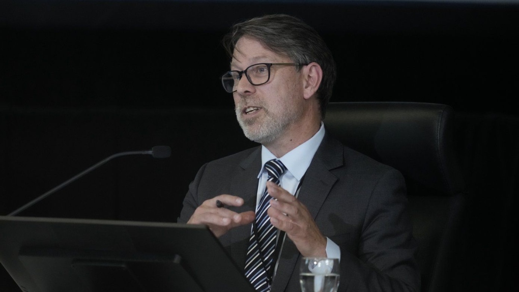 Elections Canada Chief Electoral Officer Stephane Perrault appears as a witness at the Foreign Interference Commission hearings, in Ottawa, Tuesday, Sept. 24, 2024. THE CANADIAN PRESS/Adrian Wyld