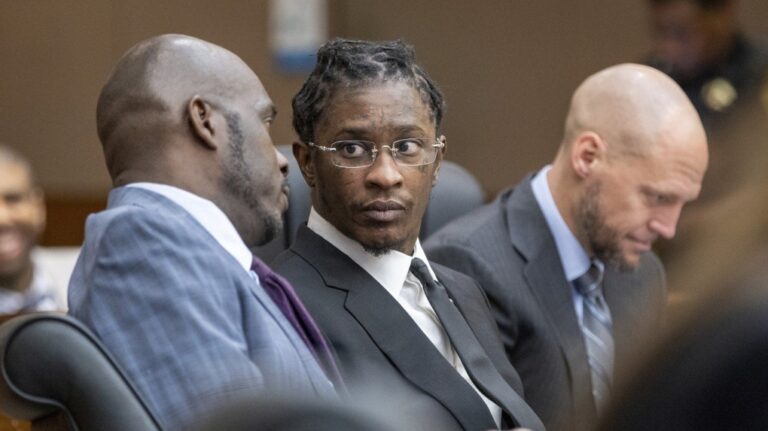 Young Thug, whose real name is Jeffery Williams, apears for a hearing, Dec. 22, 2022, in Atlanta. (Arvin Temkar/Atlanta Journal-Constitution via AP)