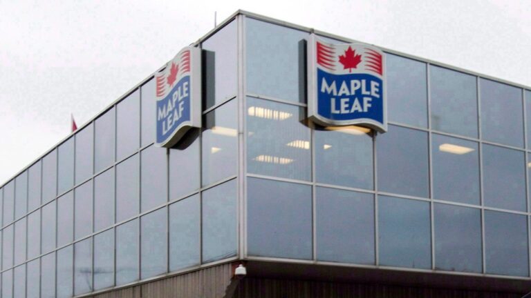 A Maple Leaf Foods plant in Toronto is shown on Oct. 19, 2011. (Frank Gunn/The Canadian Press)