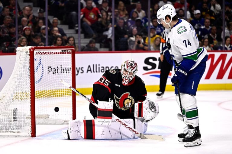 Les Canucks de Vancouver repoussent la poussée tardive des Sénateurs d'Ottawa dans une victoire de 4-3