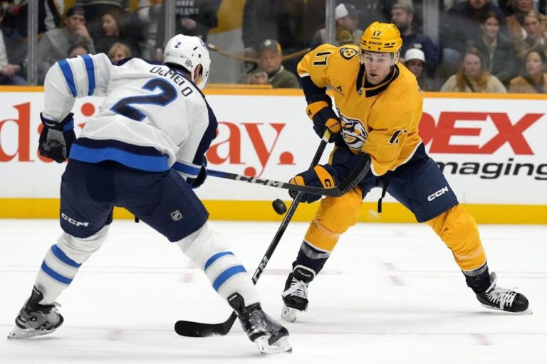 Les Predators de Nashville battent les Jets de Winnipeg 4-1