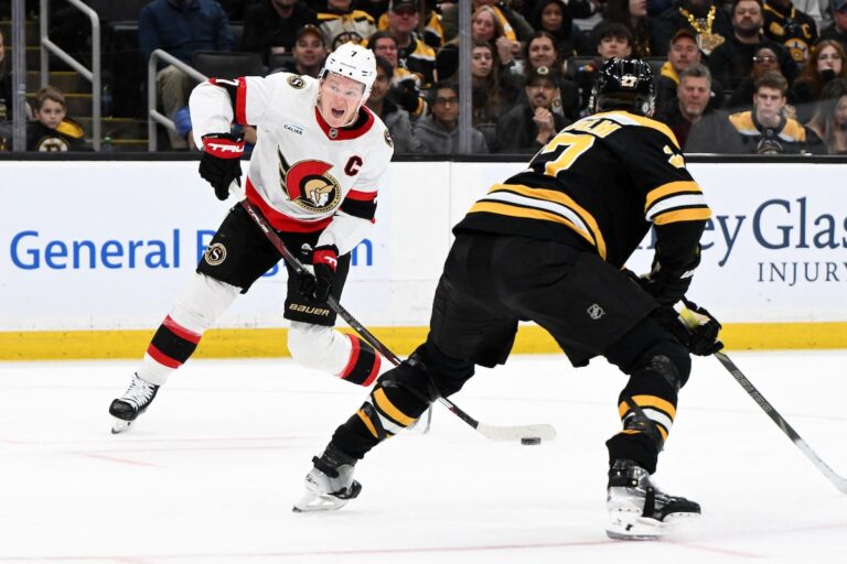Les Sénateurs d'Ottawa dominent les Bruins de Boston grâce au vainqueur en prolongation de Brady Tkachuk