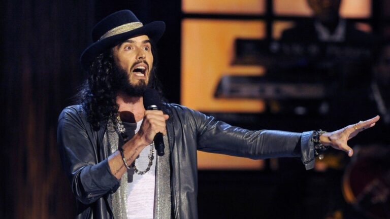 Comedian Russell Brand performs at the Saban Theater in Beverly Hills, Calif., on Nov. 3, 2012. (Chris Pizzello/Invision/AP file)
