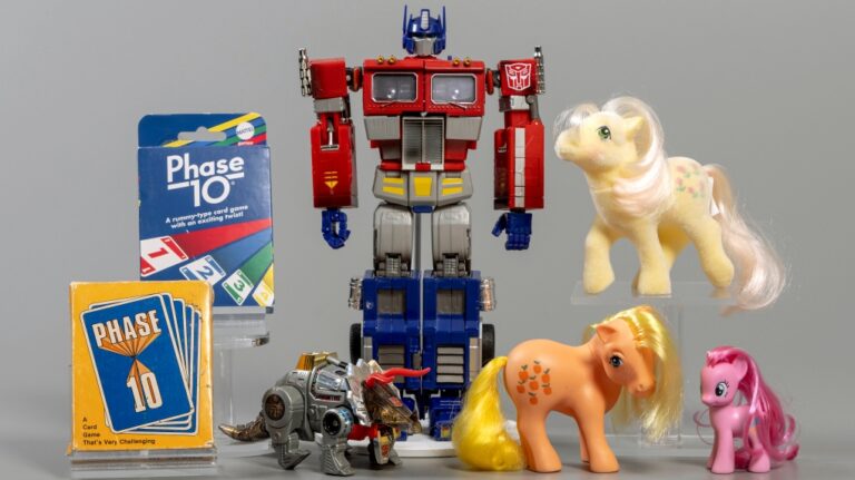 This undated photo provided by the The Strong museum, in Rochester, NY, shows the 2024 National Toy Hall of Fame Inductees: My Little Pony, Phase 10, and Transformers. (The Strong via AP)
