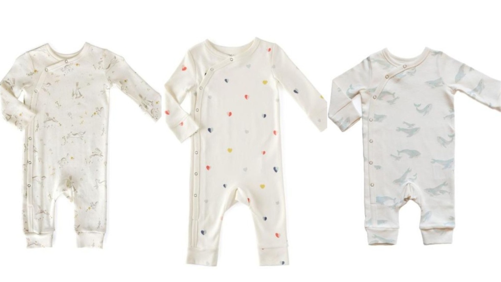 Some of the Pehr Designs Inc. Kimono Rompers that were recalled due to potential fire risk. (Health Canada)