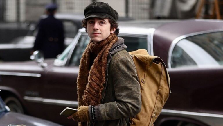 Timothée Chalamet is pictured in "A Complete Unknown." (Courtesy Searchlight Pictures via CNN Newsource)