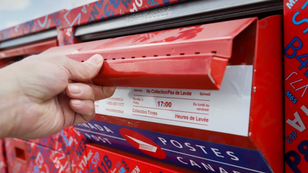Mail boxes are seen at Canada Post's main plant in Calgary on May 9, 2020. THE CANADIAN PRESS/Jeff McIntosh