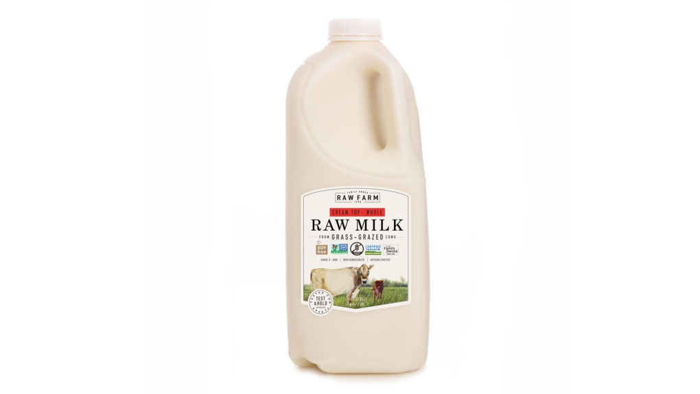 Raw Farm has recalled quart and half-gallon sizes of its raw milk with a lot ID of #20241109 and a best-by date of November 27. (Raw Farm via CNN Newsource)