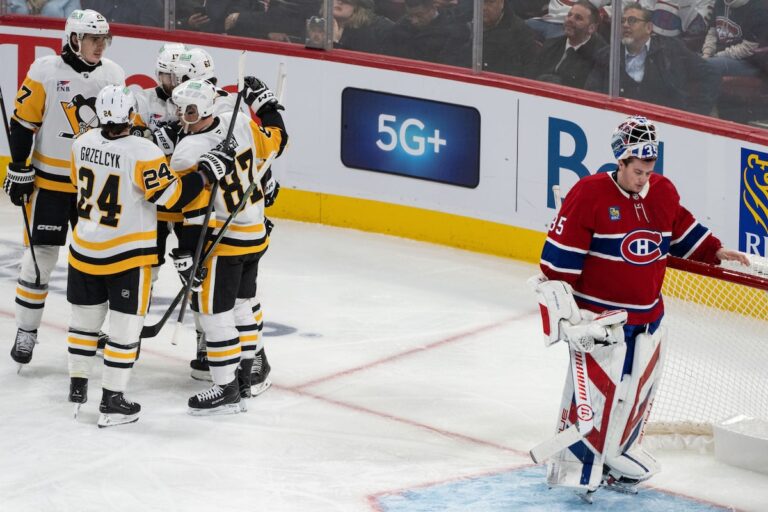 Rust réussit un tour du chapeau, les Penguins frappent six fois en troisième pour gagner 9-2 contre les Canadiens