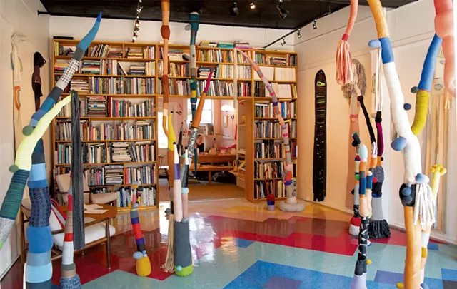 Bevan Dunbar avec une installation d'Elodie Blanchard à Kishka Gallery & Library - ALICE DODGE ©️ SEVEN DAYS