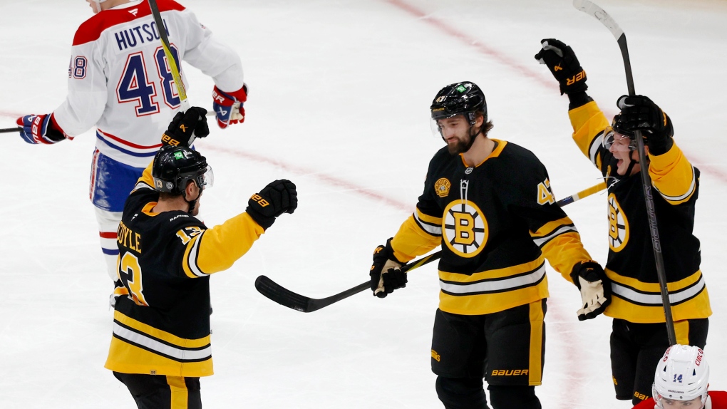 Charlie McAvoy et Charlie Coyle marquent chacun deux fois alors que les Bruins battent les Canadiens à l'occasion du 100e anniversaire