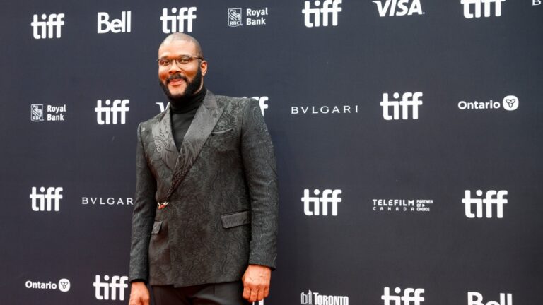 Director Tyler Perry arrives ahead of the screening of "A Jazzman’s Blues", during the Toronto International Film Festival, on Sunday, Sept. 11, 2022. THE CANADIAN PRESS/Christopher Katsarov