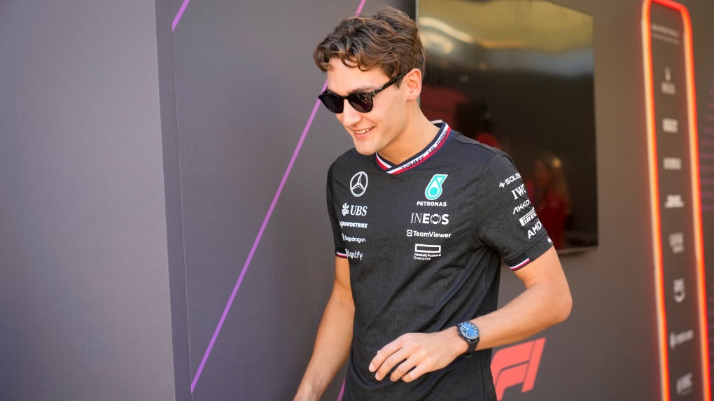 Mercedes driver George Russell of Britain is seen before the Formula One Abu Dhabi Grand Prix on Dec. 5, 2024. (Darko Bandic / AP Photo)