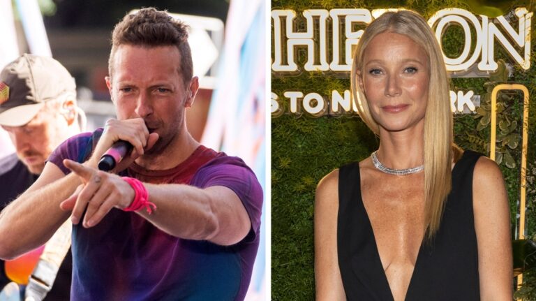 Chris Martin performing with his band Coldplay in 2021 (Photo by Charles Sykes/Invision/AP). Gwyneth Paltrow at the Boucheron in America celebration in New York. (Photo by CJ Rivera/Invision/AP).