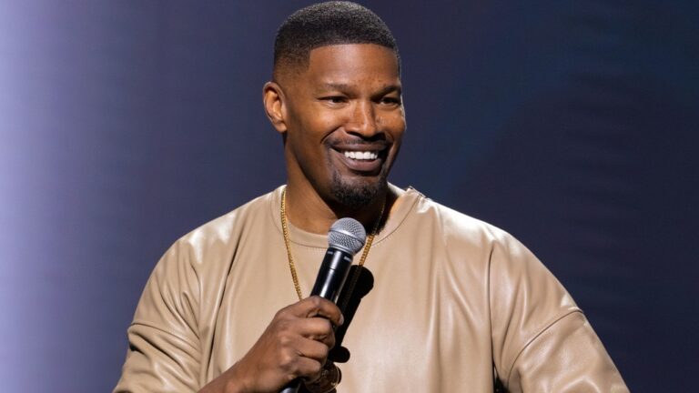 Jamie Foxx, seen here at the Alliance Theatre in Atlanta for his Netflix special 'What Had Happened Was,' has opened up about the medical emergency he faced last year. (Parrish Lewis/Netflix via CNN Newsource)