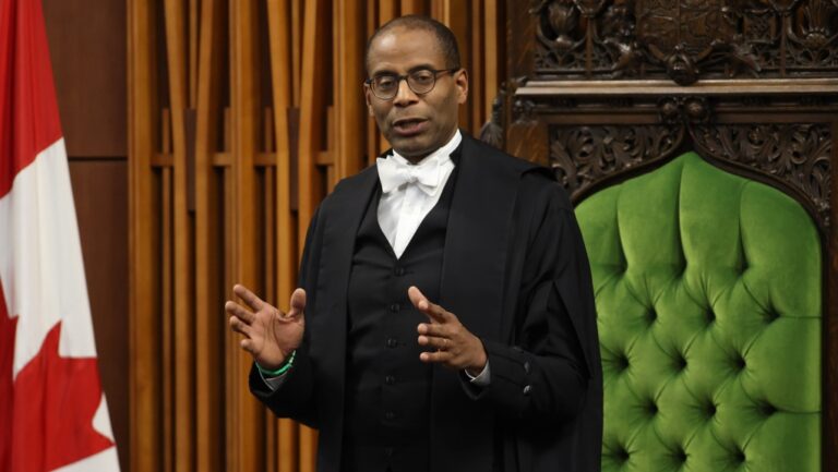 Speaker of the House of Commons Greg Fergus calms Members of Parliament during Question Period in the House of Commons on Parliament Hill in Ottawa on Tuesday, Nov. 19, 2024. (Patrick Doyle / The Canadian Press)