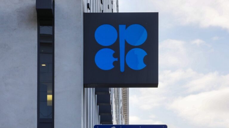 The logo of the Organization of the Petroleoum Exporting Countries (OPEC) is seen outside of OPEC's headquarters in Vienna, Austria, March 3, 2022. (AP Photo/Lisa Leutner, File)