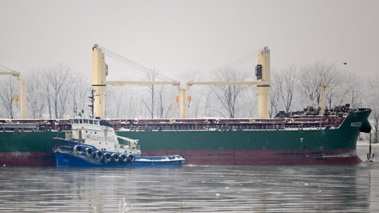 Le navire battant pavillon chypriote MV MACCOA reste bloqué près de Verchères