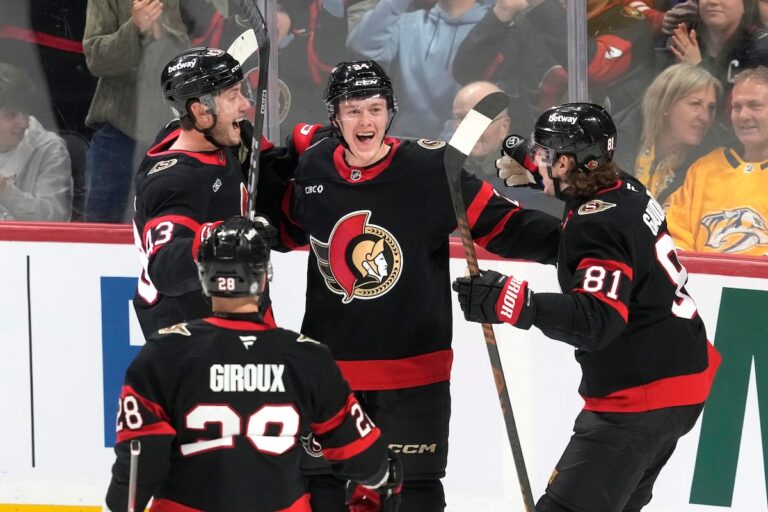 Les Sénateurs d'Ottawa infligent aux Predators de Nashville leur septième défaite consécutive dans une victoire de 3-1
