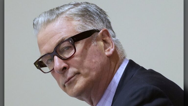 Alec Baldwin attends trial for involuntary manslaughter for fatal shooting of cinematographer Halyna Hutchins during filming of "Rust," July 12, 2024, at Santa Fe County District Court. (Ramsay de Give/Pool Photo via AP, File)