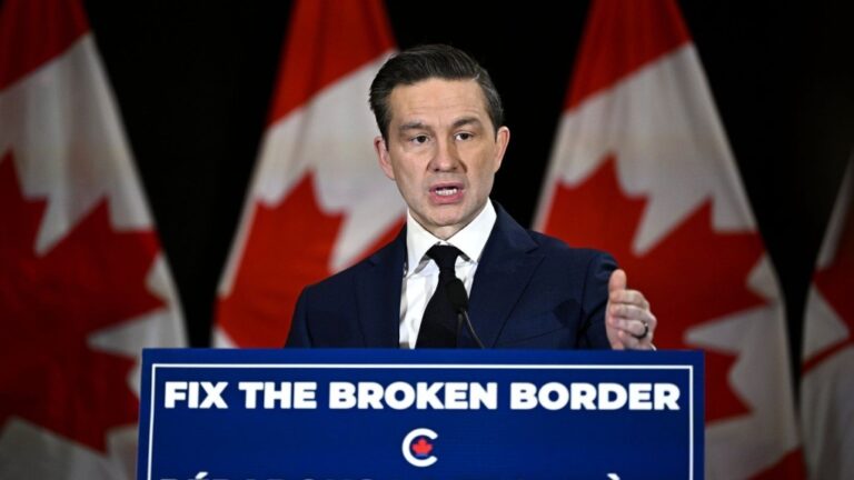 Poilievre réclame un plafond pour les demandeurs d'asile et un plan à la frontière alors que la menace tarifaire américaine se profile