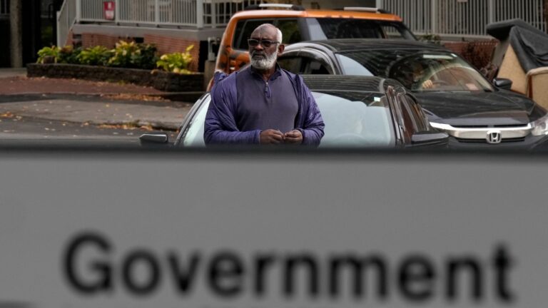 Abousfian Abdelrazik makes his way to federal court in Ottawa on Oct. 30, 2024. (Adrian Wyld / The Canadian Press)