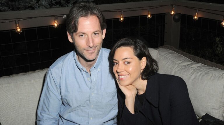 Audrey Plaza has shared her first statement since the death of her husband, writer and director Jeff Baena. Plaza and Baena are seen here in 2016. (David Crotty/Patrick McMullan/Getty Image via CNN Newsource)