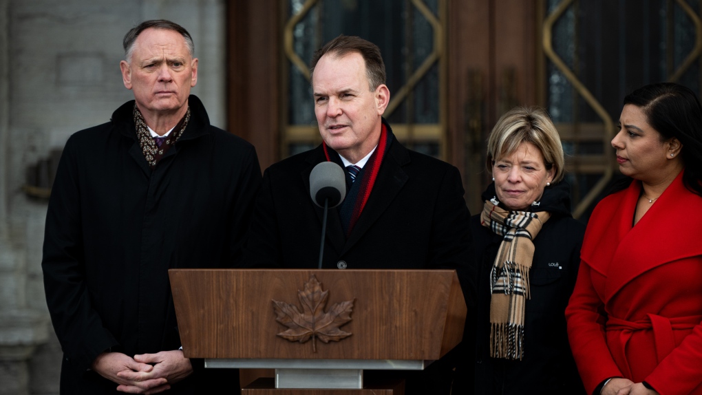 Employment Minister Steven Mackinnon speaks to reporters following a cabinet shuffle at Rideau Hall in Ottawa, on Friday, Dec. 20, 2024. THE CANADIAN PRESS/Spencer Colby