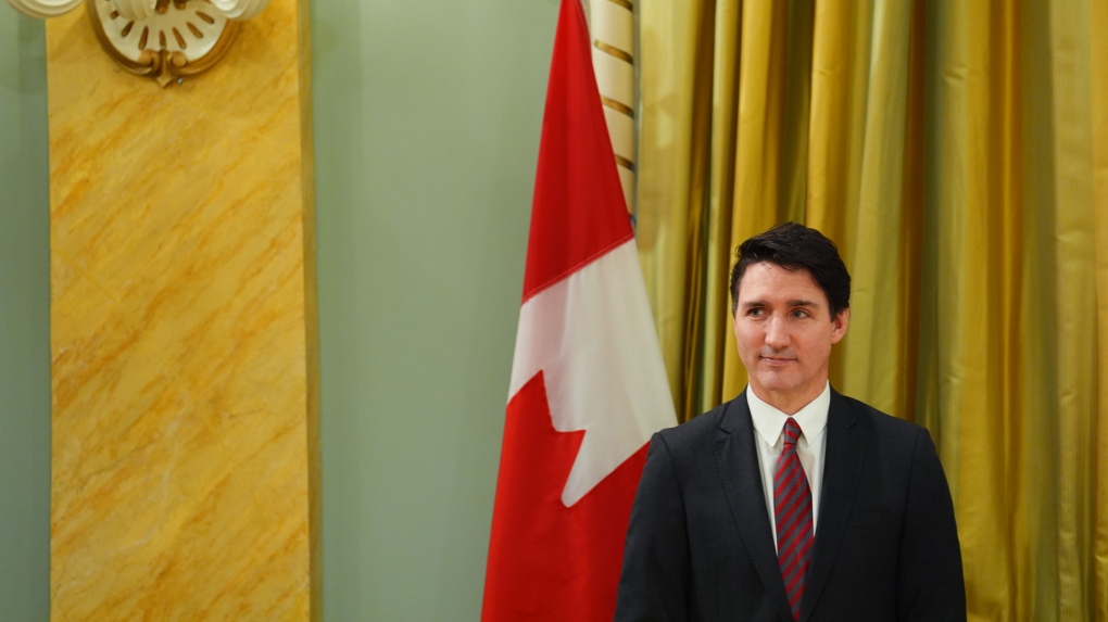 Prime Minister Justin Trudeau looks on during a cabinet swearing-in ceremony at Rideau Hall in Ottawa, Dec. 20, 2024. THE CANADIAN PRESS/Sean Kilpatrick