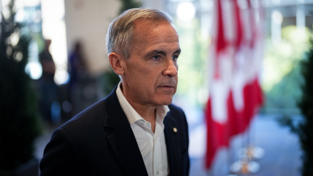 Former Bank of Canada governor Mark Carney leaves after speaking to reporters at the Liberal caucus retreat in Nanaimo, B.C., on Sept. 10, 2024. (THE CANADIAN PRESS/Darryl Dyck)