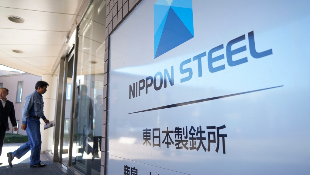 An employee enters Nippon Steel's plant in Kashima, Japan on Dec. 6, 2024. (Ayaka McGill / AP Photo)